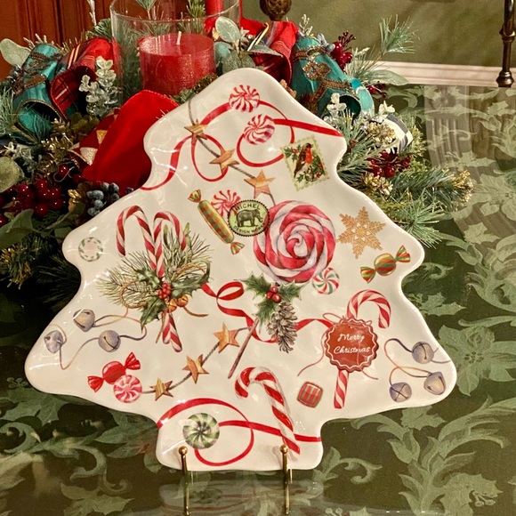 Michel Design Works “Peppermint” Melamine Serveware Christmas Tree Plate🎄NWT🎄 - Picture 1 of 7